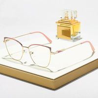 Montures de lunettes optiques pour femmes de luxe 2025, monture complète en métal, œil de chat, anti-lumière bleue, design tendance