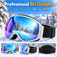 Masque de ski et snowboard anti-buée à verres miroir, sangle réglable, pour sports d'hiver en extérieur, motoneige, ski, lunettes de protection