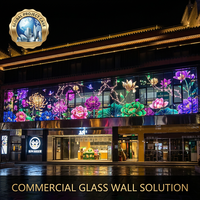 Pantalla LED Transparente Holográfica, Película LED Flexible Adhesiva 3D, Pantalla Invisible P3.91 para Publicidad en Ventanas Comerciales
