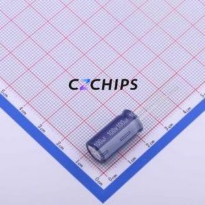 Condensateur électrolytique en aluminium à montage traversant ERS1KM101G20OT, composant à montage traversant (THT), D10xL20mm 100uF 20% 100V 5mm - Product Image 1