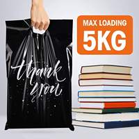 Sacs d'expédition biodégradables grand format 90 cm pour vêtements, emballage postal 50*60 avec poignées, sacs postaux « Merci » grand format