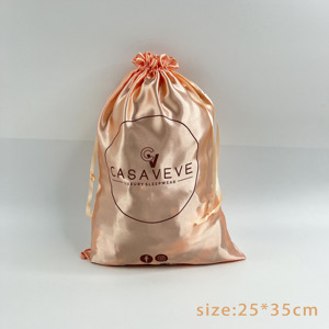 Bolsas de Satén Personalizadas con Cordón, Asa de Cinta y Patrón de Letras, Bolsas de Satén con Cordón y Logotipo Impreso - Product Image 5