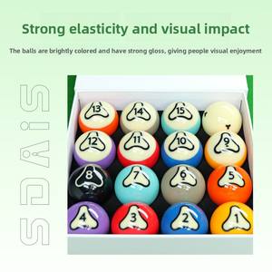 Billes de billard de style chinois-américain Guangzhou Sdais, en cristal noir, grand format, 16 couleurs, 5,72 cm, ensemble complet - Product Image 5