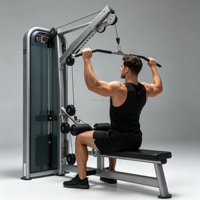 Mesin Lat Pulldown Seated Row Multi-Fungsi DINUO Rangka Baja Solid Beban Berat Dapat Disesuaikan (70-120kg) Tugas Berat untuk Latihan Punggung dan Dada