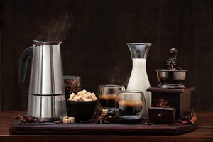 Mixpresso <span class=keywords><strong>Cafetière</strong></span> à expresso moderne en acier inoxydable pour cuisinière, design Moka Pot, avec couvercle, pour camping et maison, ensemble expresso italien - Product Image 6