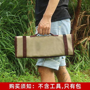 Sac de rangement portable en tissu Oxford pour piquets de tente et marteau de camping, organisateur de clous de sol, kaki - Product Image 3