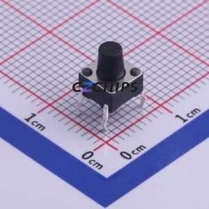 TC-1102-B-H-B Tactile Switch Through hole Component THT-4P,6x6mm Switch Single Pole Single Throw Round Button 1.6N Through Hole - Product Image 1