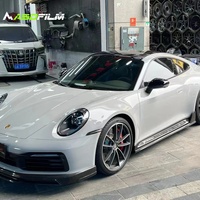 PET Nardo Gris Super Brillant Vinyle Wrap Film Adhésif Autocollant Avec Dégagement De L'air Film De Protection De Peinture De Voiture