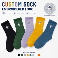 Vente en gros de chaussettes en coton personnalisées avec broderie, logo brodé, chaussettes de sport en coton pour hommes