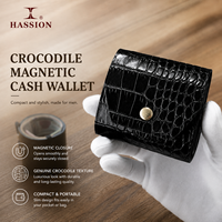 Dompet Panjang Motif Kulit Buaya HASSION, Tempat Uang Magnetik, Dompet Kulit Mewah untuk Pria, Logo Kustom, Grosir OEM