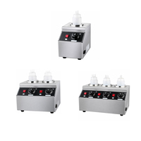 Chauffe-sauce électrique professionnel en acier inoxydable 304 à 3 bouteilles pour buffet et barbecue – Machine de maintien au chaud des sauces en gros