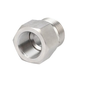 Stainless Steel Hexagonal Threaded Connector 1/2 In Npt Male To Female Reducing Fitting Imperial Size Single Flow - Product Image 1