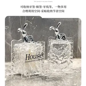 Rabbit Toothpick Box Home Light Luxury Cotton Tube Floss Storage High Beauty Value Hotel Commercial