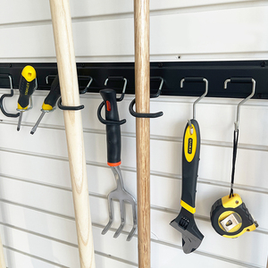Kit d'organisation d'outils <span class=keywords><strong>de</strong></span> jardinage - Panneau à fentes en métal avec 15 crochets pour les passionnés et les propriétaires - Product Image 2