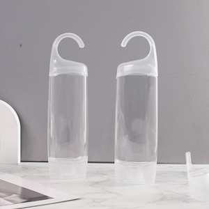 Marca Heypack, venta al por mayor, botella de plástico invertida transparente personalizada de 250ml con gancho, botella de embalaje de champú - Product Image 2
