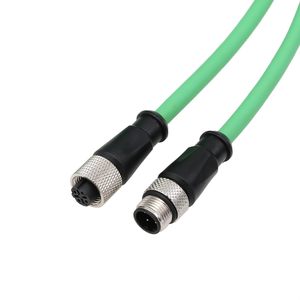 Câble Ethernet HangTon M12 4 broches Codage D Mâle vers Femelle 500 cm pour Capteur Encodeur Réseau Profinet IP65 Gaine PVC Blindée - Product Image 3