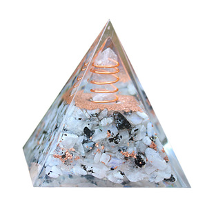 Crystal Pyramid Resin <b>Ornament</b> With Quartz And Copper Wire Home Decor Gift For Couples Friends Family - Product Image 5