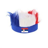 Perruque bandeau drapeau de Corée du Sud, cheveux synthétiques colorés, pour supporters de football, idéale pour les événements sportifs et les fêtes.