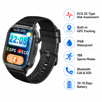 Reloj Inteligente GH-C1 AMOLED GPS ECG IP68 con 188 Modos Deportivos, Llamadas, Frecuencia Cardíaca, SpO2, Presión Arterial, SOS, Brújula y Monitor de Salud