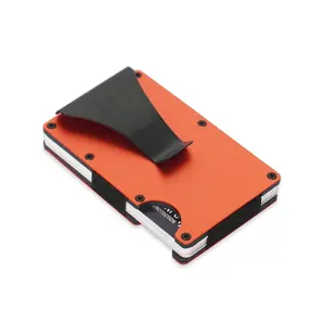 Алюминиевый металлический кошелек с передним карманом, держатель для карт, минималистский кошелек и зажим для денег, тонкий RFID-кошелек, держатель для карт