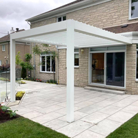 Pergola bioclimatique moderne robuste pour spa, en aluminium, écologique, avec revêtement en poudre blanche, protection UV pour l'extérieur