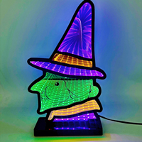 Lampe citrouille LED 3D personnalisée en ABS acrylique, effet infini, éco-responsable, pour décoration d'Halloween, lumière de table pour fêtes, fabricant