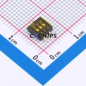 HY-DSHP03TS DIP Switch SMD-6P,5.4x5.4mm Switch Flat Toggle, Groove Type Single Pole Single Throw 3 Gull Wing Type - Product Image 1