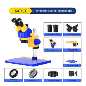 <span class=keywords><strong>Microscope</strong></span> stéréoscopique trinoculaire MC75T, grossissement 7X-45X avec 45 °   Inclinaison à 360° °   Tête rotative, interface caméra C - Product Image 3