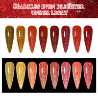 Vernis Gel Disco Réfléchissant 16 Couleurs Marque Privée Sans HEMA Paillettes Diamant Rouge Gel UV LED Fournitures Professionnelles pour Salons de Manucure