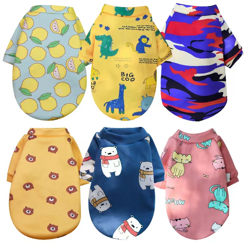Spring Autumn Winter Cartoon Pet Apparels Sustainable XS S M Size