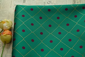 Tissu jacquard vintage à pois losanges dorés, tissé teint en fil pour robes, gilets, vestes, sacs - Product Image 6