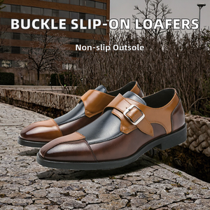 Comfort Closed Toe Slip-On Loafers Breathable Anti-Slippery Rubber Outsole <b>Height</b> <b>Increasing</b> Casual Dress Shoes Men Size 38-48 - Product Image 1