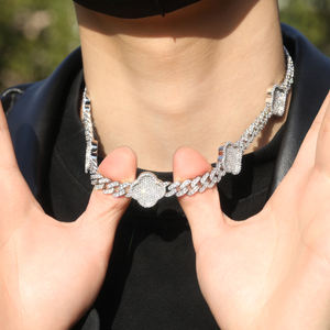 قلادة هيب هوب 2024 كاملة التجميد CZ بعلامة تجارية فاخرة قلادة كوبان كلور بلينغ بلينغ قلادة عنق للنساء والرجال - Product Image 6