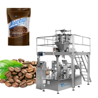Máquina empacadora de llenado de bolsas prefabricadas de granos de café de alta precisión para máquina empacadora con cremallera de granos de café tostados
