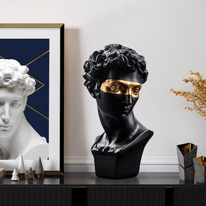Kit di Pittura Artistica in Resina e Gesso Nero-Oro di <span class=keywords><strong>David</strong></span>, Decorazioni per Studio, Ornamenti, Testa in Gesso - Product Image 3