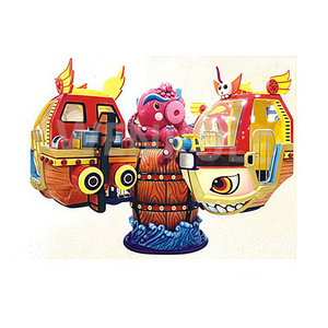 <span class=keywords><strong>Prix</strong></span> d'usine Lumières LED à jetons Mini 3 joueurs Carrousel à thème océan, Kiddie Ride pour centre de divertissement familial - Product Image 3