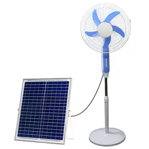 Removable Portable Ac 5V Dc 12V Rechargeable Solar Standing Fan System 16 Inch Large Capacity Charging Floor Fan