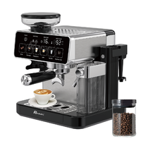 Anbo Druckpumpe 20 Bar Elektrische Cafetera De Expreso Halbautomatische Kaffeemaschine mit Vollmetallgehäuse für Zuhause