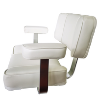 Siège de capitaine pliable confortable ITOPWELL pour bateaux/yachts, fournitures marines, blanc + bleu ABS/PU