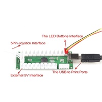 Instructions pour la carte de contrôle d'éclairage vers un joystick PC 5 broches, bouton 5V, arcade, zéro délai, encodeur LED USB