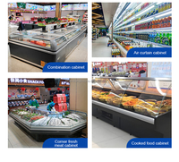 Congélateur îlot à refroidissement direct 1,5 m, température unique, éclairage LED, grande capacité pour crème glacée, viande, fruits de mer