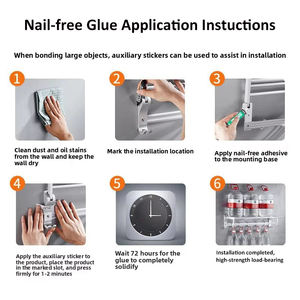 Colle à verre universelle solide sans perçage Adhésif à ongles sans clous pour carreaux muraux spéciaux Portes Fenêtres Crochets - Product Image 5