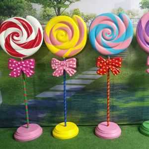 Grande Scultura di Lecca-lecca in Resina e Fibra di Vetro, Ornamento Moderno Pop Art Realistico, Scultura di Caramelle per Matrimoni all'Ingrosso - Product Image 3