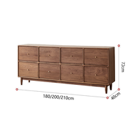 Commode haut de gamme à 8 tiroirs en noyer noir américain, menuiserie en bois massif, design moderne, chambre à coucher, salon, rangement, marque personnalisée