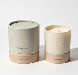 Scented Candle <b>White</b> Paper Tube Packaging Recyclable Cylindrical <b>Box</b> for Home Fragrance - Product Image 2