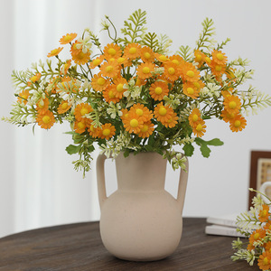 Artificial Chamomile Flowers Bouquet Orange Yellow Plastic Fabric High Simulation Natural Style Home Restaurant Decoration - Product Image 1