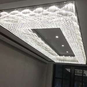 Grande <span class=keywords><strong>Lampadario</strong></span> Rettangolare a Filo Soffitto con Cristalli K9 per Hall e Sale Banchetti - Product Image 3