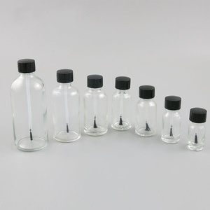 New Design 30ml Custom Amber clear Empty Gel Nail Polish <b>Bottle</b> <b>Glass</b> with Brush Cap - Product Image 1