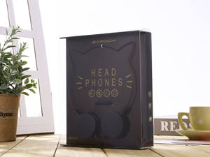 Kinder kabel gebundene Kopfhörer Kinder über Kopf Faltbare Stereo-Kopfhörer mit 3,5-mm-Musik Nettes Katzen-Headset - Product Image 5