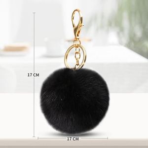 Porte-clés en peluche douce avec breloque, fausses boules, pendentif de sac, décoration pour femme, fille, cadeaux d'anniversaire, fête des mères, porte-clés pompon - Product Image 4